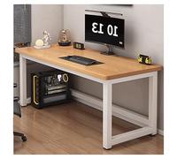 Modern Large Computer Desk Easy to Assemble Writing Table with Storage Shelves Stylish Black/White Home Office Furniture for Study 80x60cm (31.5"x25")