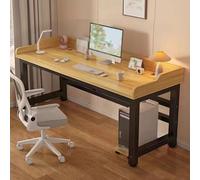 Modern Large Computer Desk with Sturdy Metal Frame, Brown Gaming & Study Writing Workstation, Office Furniture, 39.4 x 15.7 inches, Ideal for Home & Office