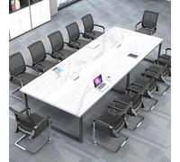 Modern Large Conference Table - Scratch-Resistant Office Meeting Desk Durable Frame Multiple Sizes & Colors for Training Rooms Boardrooms Collaboration Spaces (Chairs Not Included)