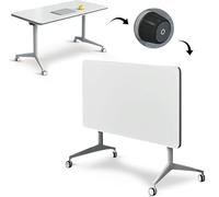 Modern Large Conference Table with Silent Casters - Executive Office Desk for Home & Business, Versatile Modular Workstation for Meetings & Enhanced Team Collaboration