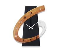Modern Large Decorative Wall Clocks for Living Room,50cm Black Silent Non-Ticking Battery Operated Nordic Metal Wall Clock for Home House Kitchen Bedroom Cafes Office Farmhouse (15.7x19.7IN)