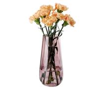 Modern Large Glass Vase H-9.8" Pink Vases for Flowers, Centerpieces and Decorative Accents - Tall Plant Vase for Office Home Table Decor