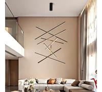Modern Large LED Chandelier Lighting,7/9-Lights Strip Pendant Light with Remote Control Dimmable Ceiling Light for Villa High Ceiling Staircase Enterway Foyer(9 light 120cm, Black)
