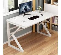 Modern Large Office Desk - Sturdy Metal Frame Study Workstation for Home Office, Simple Style Computer Table, Ergonomic Design, Ideal for Remote Work & Productivity