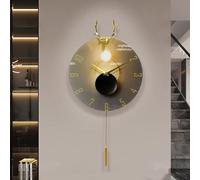 Modern large wall clock, wall clock, 64cm wall clock without tick noises, wall clock silently with pendulum for bedroom decoration watch wall wall