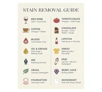 Modern Laundry Stain Guide Canvas Wall Art for Utility Room Decor with Washing Cheat Sheet and Clothing Care Tips(Framed,16x24inch(40x60cm))