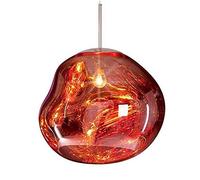 Modern Lava Chandelier Ceiling Pendant Light Fitting E27 Hanging Lamp Glass Lava Irregular Copper Mirror Living Room Hanging Lamps for Bedroom, Hallway, Living Room Red 25cm Good