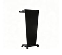 Modern le Podium Lectern with Lockable Wheels Floor Standing Presentat Stand Space Saving Pulpit for Office School Church and Events (Nero)
