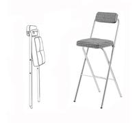 Modern Leather Barstool - Folding Kitchen High Chair Portable Padded Stool for Adults Multi-Colored 65cm/25.6in - Stylish & Comfortable Office Seating