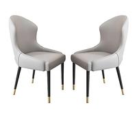 Modern Leather Dining Chairs Set of 2 - Wear-Resistant Stylish for Kitchen Living Room Bedroom Balcony Sofa Chair - Comfortable Side Chairs for Home Decor