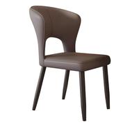 Modern Leather Dining Chairs Upholstered Kitchen Stools Armless Dining Room Chairs with Black Metal Legs Accent Chairs for Home or Office
