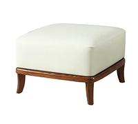 Modern Leather Foot Stool,Premium Footrest Sofa Stool For Living Room,Resting Footstool Multifunction Accent Seat With Solid Wood Legs-Round Black 41X41X32Cm,Square Ivory