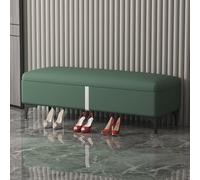 Modern Leather Storage Bench Rectangular Ottoman Sofa Footrest Wooden Chest Long Bench for Bedroom Living Room 66.9"x15.7"x15.7" (F)