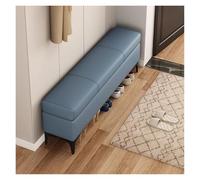 Modern Leather Storage Ottoman BenchLift Top Footstool for Bedroom & Living RoomStylish Blue 110cm Couch End of Bed Furniture