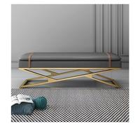 Modern Leather Upholstered BenchStylish Entryway Foot Stool with Metal Base Padded Seat for Bedroom Living Room & DiningDark Grey Accent Furniture