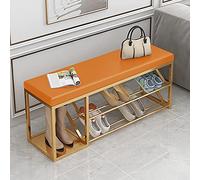Modern Leather Upholstered Boot Sto Bench Metal Entryway Slish Shoe Rack with Hidden Sto for Boots Versatile Fur for Home Décor.