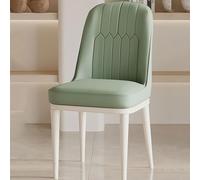 Modern Leather Upholstered Dining Chairs with High Back Metal Legs Set of 4 Stylish Cream & Light Green for Kitchen Living Room Bedroom Furniture