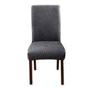 Modern Leaves Pattern Stretchable Dining Chair Cover Polyester Slip Proof Washable Slipcover for Various Seat Shape Washable Chair Protector