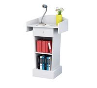 Modern Lectern Podium Stand for School, Office & Church - Elegant White Design, 45x40x110cm, Perfect for Presentations & Speeches, Durable & Stylish