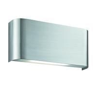 2 Light 10W LED Satin Silver Finish Shade Bright Up Down-Light Wall Lamp Fitting