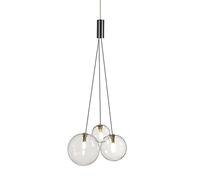 Modern LED 3 Way Glass Ball Ceiling Penda Cluster Simple Kitchen Island Lighting Fixture 3-Lights Hanging Lamp for Dining Room