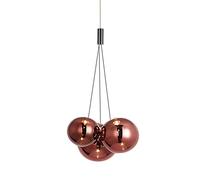 Modern LED 3 Way Glass Ball Ceiling Penda Cluster Simple Kitchen Island Lighting Fixture 3-Lights Hanging Lamp for Dining Room