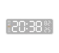 Modern LED Alarm Clock Designed for Easy Reading from Any Angle in Your Space (White shell 5513)
