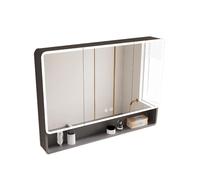 Modern LED Aluminum Bathroom Cabinet with Mirror - Wall-Mounted Storage with Doors & Shelves for Space-Saving Stylish & Efficient Bathroom nization