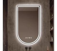 Modern LED Arched Wall Mounted Bathroom Mirror Dimmable Front Backlit Anti Fog Makeup Mirror for Home Decor Available in 32" 36" 40" Sizes (Upside Down 50x90cm)