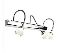 Modern LED Bathroom Light Fixture Adjustable Crystal 3Light Sconce 9W 630LM Natural Light Stylish Wall Lamp for Playroom or Vanity D46cm