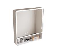 Modern LED Bathroom Mirror CabinetWallMounted Aluminum Storage with Doors & Shelves Large 80x13x88cm Stylish White Finish for SpaceSaving & Contemporary Design