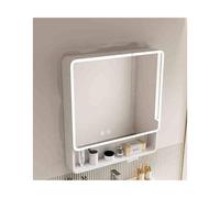 Modern LED Bathroom ty Cabinet with 3 Doors Wall-Mounted Sink Table Storage White Finish 70 cm Multifunctional Design with Lighting for Stylish Bathrooms