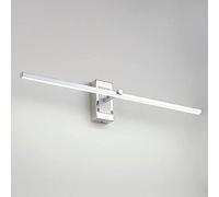 Modern LED Bathroom Vanity Waterproof Wall Sconce Indoor Stairs Hallway Wall Lighting Simple Metal Strip Wall Lamps L18.12in Bedside Decor Lamp, Black A