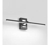 Modern LED Bathroom Vanity Waterproof Wall Sconce Indoor Stairs Hallway Wall Lighting Simple Metal Strip Wall Lamps L18.12in Bedside Decor Lamp, Black A