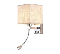 Modern Led Bedroom Wall Lamps Fixture Warm White, Indoor Bedside Wall Reading Light Gooseneck Lamp E27,White,1 (Beige 1)