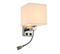 Modern Led Bedroom Wall Lamps Fixture Warm White, Indoor Bedside Wall Reading Light Gooseneck Lamp E27,White,1 (White set of 2)