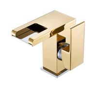 Modern LED Brass Bathroom Faucet - Single Lever Mixer Tap for Hot/Cold Water, Waterfall Basin Sink, Includes Hoses, Slish, Ele Design for Ultimate Functali.