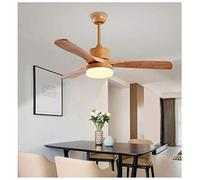 Modern LED Ceiling Fan Light with Remote Control, 42" 24W Minimalist Solid Wood Fan Light Bedroom 3 Speeds Nordic Ceiling Fan Light Dimmable Timing Silent Ceiling Fan Living Room Dining Room,Natural