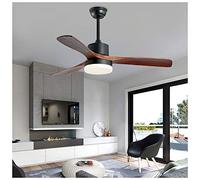 Modern LED Ceiling Fan Light with Remote Control, 42" 24W Minimalist Solid Wood Fan Light Bedroom 3 Speeds Nordic Ceiling Fan Light Dimmable Timing Silent Ceiling Fan Living Room Dining Room,Black