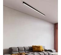 Modern LED Ceiling Lamp Minimalist Semi-Recessed Lighting Fixture 60CM Long Plafond Light for Living Room & Bedroom 6000K White Light Sleek Design