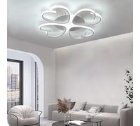 Modern LED Ceiling Light,100W Dimmable Ceiling Lamp with Remote Control,Black Heart-Shaped Ceiling Lighting,3000K-6000K Adjustable Color Temperature for Living Room Bedroom Dining Room (White, 90CM)