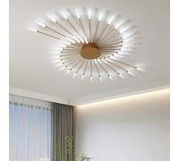 Modern LED Ceiling Light,42 Heads Dimmable Semi Flush Mount Ceiling Lighting,Gold Chandeliers Ceiling Lights for Bedroom Living Room Kitchen Dining Room Office 3000K-6000K with Remote Control