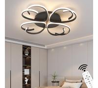 Modern LED Ceiling Light,60W Dimmable Ceiling Lamp with Remote Control,Black Heart-Shaped Ceiling Lighting,3000K-6000K Adjustable Color Temperature for Living Room Bedroom Dining Room (Black, 60CM)