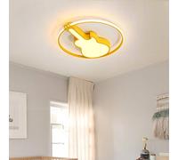 Modern LED Ceiling Light Creativity Guitar Ceiling Lamp Blue Design Lights Personality Children's Room Lamps Dimmable Bedroom Eco-Friendly Lighting Variable Brightness 3000K-6000K Ø45*9CM 30W,Yellow