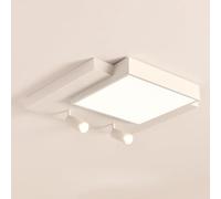 Modern LED Ceiling Light Fixture, 19.7in Dimmable Semi Flush Mount Ceiling Light with 270° Adjustable Spotlights, White Square Bedroom Ceiling Lamp Chaner for Living Room, 46W