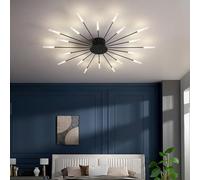 Modern LED Ceiling Light Fixture - Dimmable 42 Heads Recessed Chandelier with Acrylic Shade for Dining Room Bedroom & Living Room - Adjustable 3000-6000K Fireworks Design (Black 20 Heads)