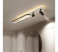 Modern LED Ceiling Light with Spotlight - Simple Black & White Design for Bedroom, Study Room, Home Decor - 100cm Natural Light Indoor Lighting Fixture