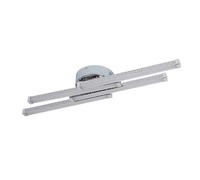 Modern Led Ceiling Lights, Chrome Close to Ceiling Light Fixtures, 3000K/4000K/6000K 3-Color Adjustable Ceiling Lamp, Linear Design Stainless Steel Chandeliers for Bedroom Kitchen Cloakroom, JYLSSKU