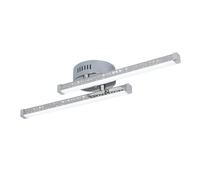 Modern Led Ceiling Lights, Chrome Close to Ceiling Light Fixtures, 3000K/4000K/6000K 3-Color Adjustable Ceiling Lamp, Linear Design Stainless Steel Chandeliers for Bedroom Kitchen Cloakroom, JYLSSKU
