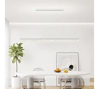 Modern LED Chandelier 100cm Grey Linear Pendant Light Dimmable 3000K-6000K Adjustable Color for Dining Room Kitchen Bar - Stylish Home Lighting Fixture
